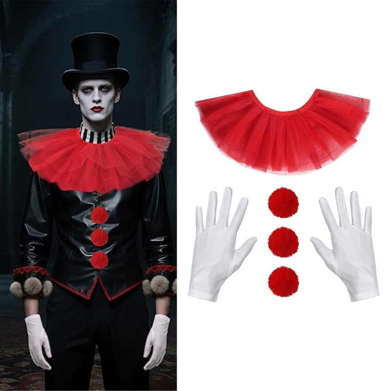 Cosplay Prop Kit - 5Pcs/Set Halloween Clown Costumes Accessories Mesh